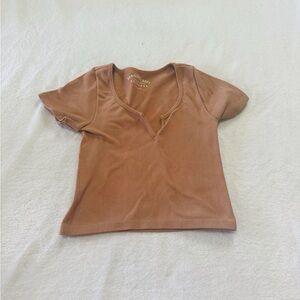 Aeropostale Seriously Soft Seamless Top in Tan